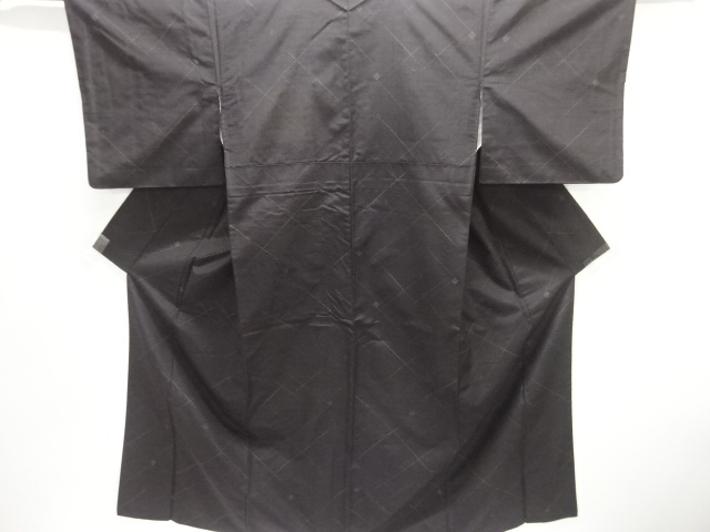 JAPANESE KIMONO / TSUMUGI / WOVEN GEOMETRIC